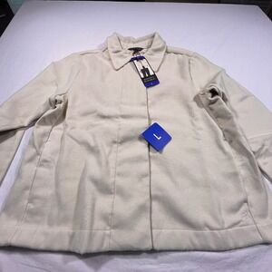 Banana Republic Shirt Jacket Cream Solid Button Front Women's Large Shacket New